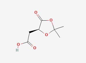 Two-dimensional chemical structure of (S)-2-(2,2-Dimethyl-5-oxo-1,3-dioxolan-4-yl)acetic acid