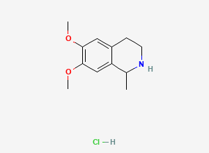 Two-dimensional chemical structure of 6,7-Dimethoxy-1-methyl-1,2,3,4-tetrahydroisoquinoline hydrochloride