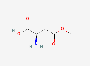 Two-dimensional chemical structure of (R)-2-Amino-4-methoxy-4-oxobutanoic acid