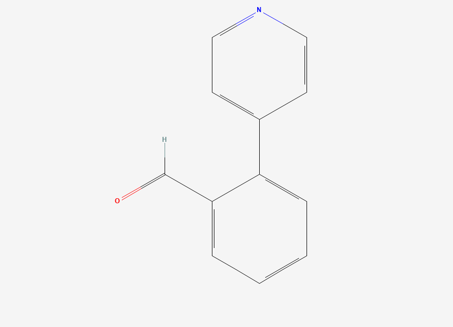 Two-dimensional chemical structure of 2-(4-Pyridinyl)benzaldehyde