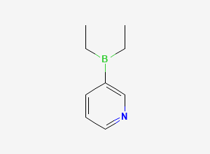 Two-dimensional chemical structure of Diethyl(3-pyridyl)borane, CAS 89878-14-8