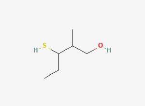 Two-dimensional chemical structure of 3-Mercapto-2-methylpentan-1-ol