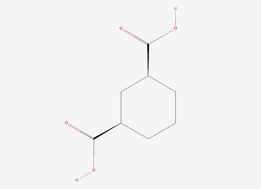 Two-dimensional chemical structure of 1,3-Cyclohexanedicarboxylic acid, cis-