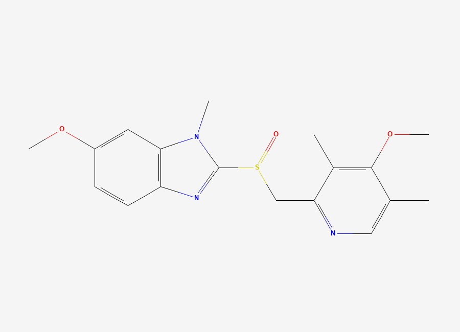 Two-dimensional chemical structure of Omeprazole N-methyl impurity / Omeprazole Impurity X, CAS 784143-42-6