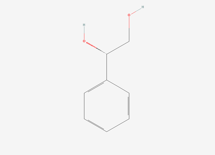 Two-dimensional chemical structure of Styrene glycol, (+)-