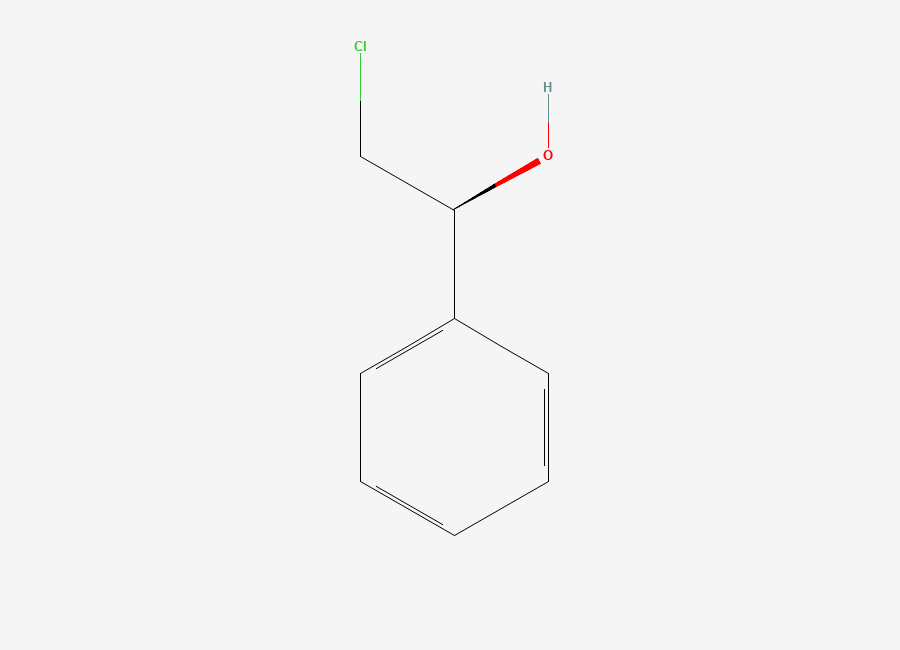 Two-dimensional chemical structure of 2-Chloro-1-phenylethanol, (+)-
