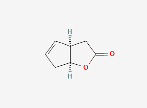 Two-dimensional chemical structure of (3aR,6aS)-3,3a,6,6a-tetrahydro-2H-cyclopenta(b)furan-2-one