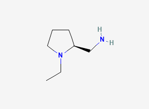 Two-dimensional chemical structure of Levosulpiride EP Impurity A / S-(-)-2-(Aminomethyl)-N-ethylpyrrolidine, CAS 22795-99-9