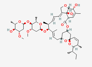 Two-dimensional chemical structure of Avermectin B1a, CAS 65195-55-3