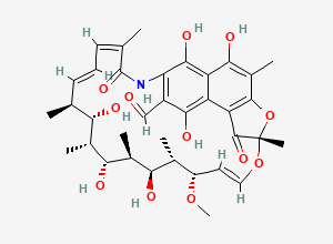 Two-dimensional chemical structure of 3-Formyl-Desacetyl Rifapentine/ 25-O-deacetyl-3-formyl-Rifamycin, CAS 16783-97-4