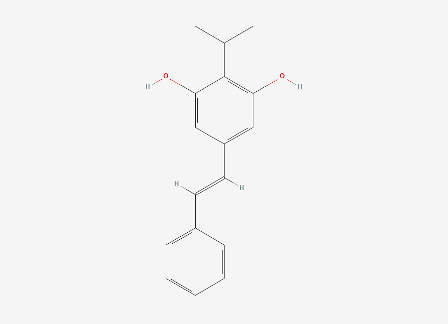 Two-dimensional chemical structure of Tapinarof, CAS 79338-84-4
