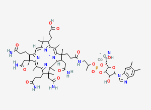Two-dimensional chemical structure of 50-Carboxycyanocobalamin/ Vitamin B12 e-Monocarboxylic Acid, CAS 26264-28-8