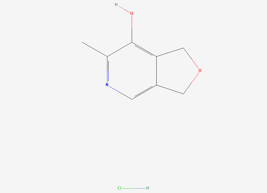 Two-dimensional chemical structure of 1,3-Dihydro-6-methylfuro(3,4-c)pyridin-7-ol hydrochloride