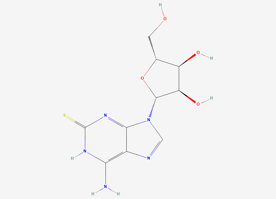 Two-dimensional chemical structure of 2-Thioadenosine, CAS 43157-50-2