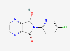Two-dimensional chemical structure of 6-(5-Chloro-2-pyridyl)-6,7-dihydro-7-hydroxy-5H-pyrrolo(3,4-b)pyrazin-5-one