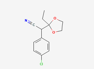 Two-dimensional chemical structure of alpha-(4-Chlorophenyl)-2-ethyl-1,3-dioxolane-2-acetonitrile
