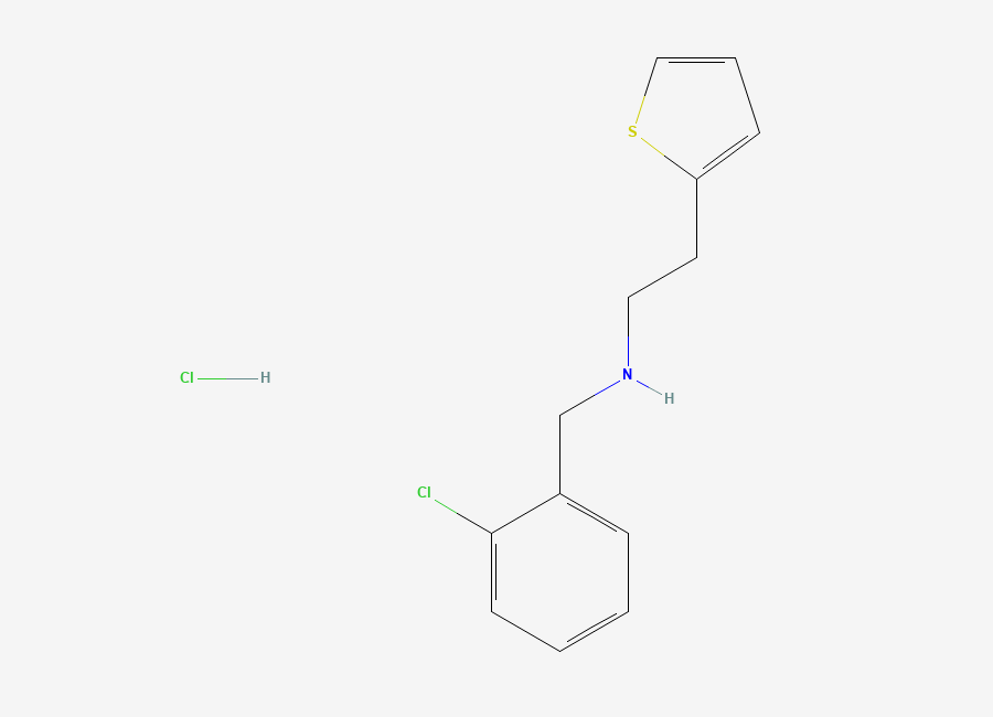 Two-dimensional chemical structure of N-((2-chlorophenyl)methyl)thiophene-2-ethylamine hydrochloride