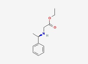 Two-dimensional chemical structure of N-((1R)-1-Phenylethyl)glycine ethyl ester, CAS 66512-37-6