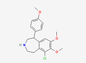 Two-dimensional chemical structure of 6-chloro-2,3,4,5-tetrahydro-7,8-dimethoxy-1-(4-methoxyphenyl)-1H-3-benzazepine