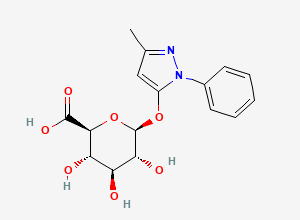 Two-dimensional chemical structure of Edaravone Glucuronide, CAS 67566-02-3