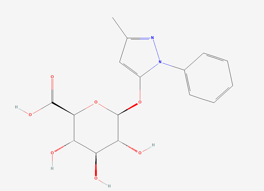 Two-dimensional chemical structure of Edaravone Glucuronide, CAS 67566-02-3