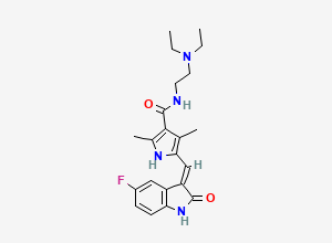 Two-dimensional chemical structure of (E)-Sunitinib/ Trans-Sunitinib (Free Base), CAS 1691223-83-2