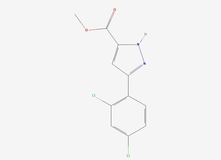 Two-dimensional chemical structure of Methyl 5-(2,4-dichlorophenyl)pyrazole-3-carboxylate