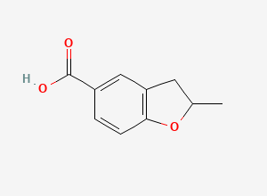 Two-dimensional chemical structure of 2-Methyl-2,3-dihydro-1-benzofuran-5-carboxylic acid