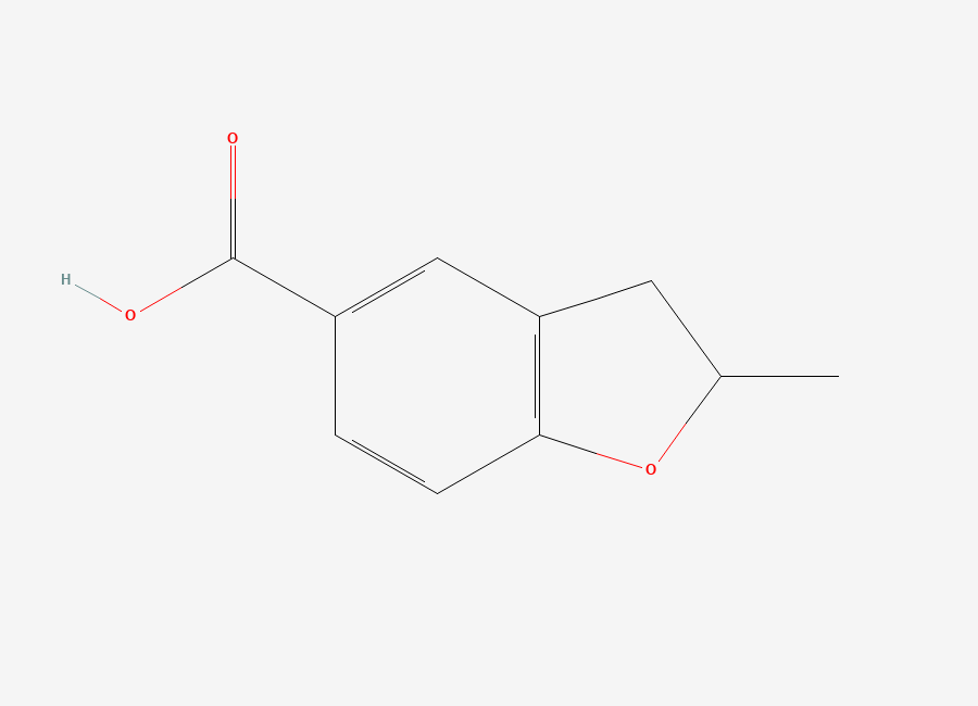 Two-dimensional chemical structure of 2-Methyl-2,3-dihydro-1-benzofuran-5-carboxylic acid