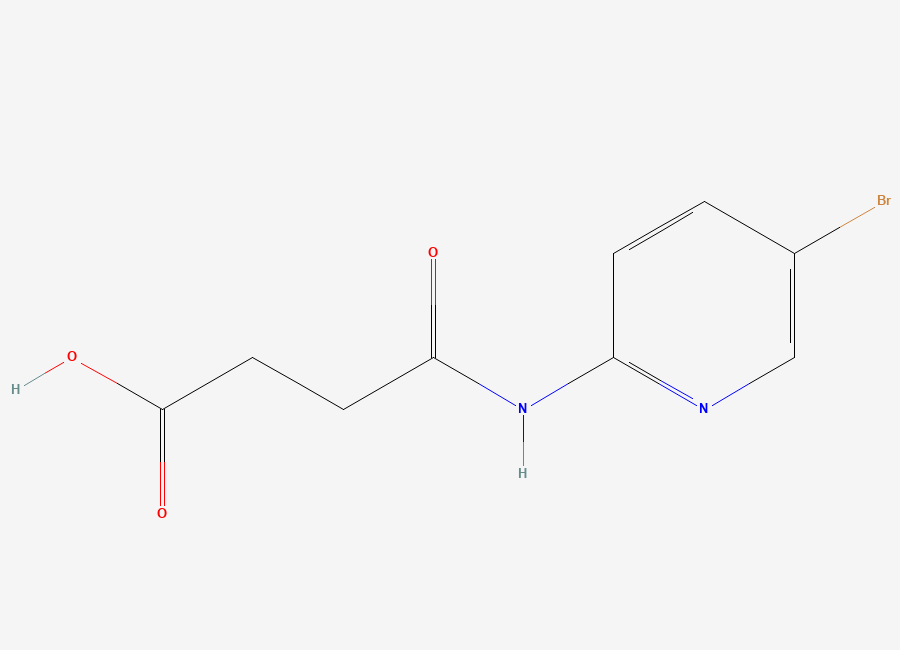 Two-dimensional chemical structure of 4-((5-Bromo-2-pyridinyl)amino)-4-oxobutanoic acid
