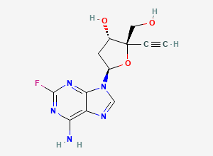 Two-dimensional chemical structure of 2'-Deoxy-4'-C-ethynyl-2-fluoroadenosine