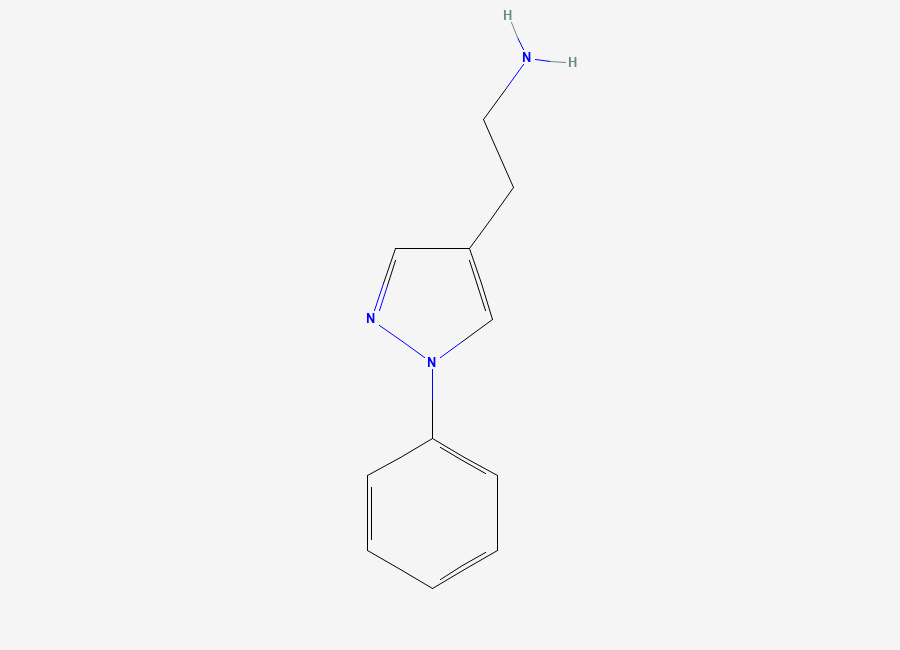 Two-dimensional chemical structure of 2-(1-phenyl-1H-pyrazol-4-yl)ethan-1-amine