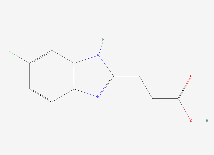 Two-dimensional chemical structure of 3-(6-Chloro-1H-benzoimidazol-2-yl)-propionic acid