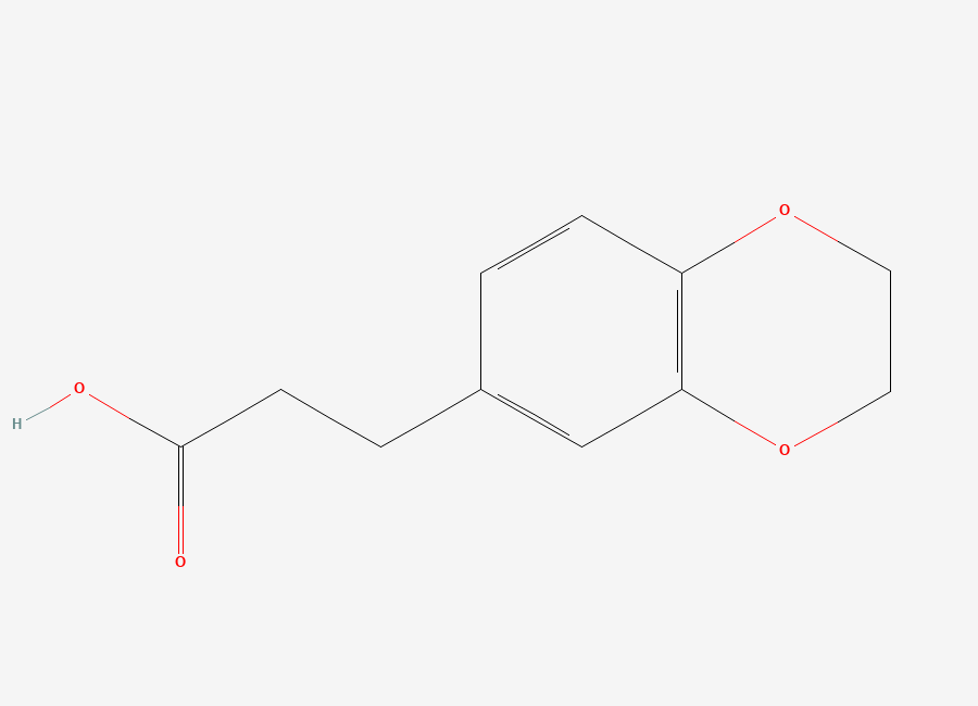 Two-dimensional chemical structure of 3-(2,3-Dihydro-1,4-benzodioxin-6-yl)propanoic acid