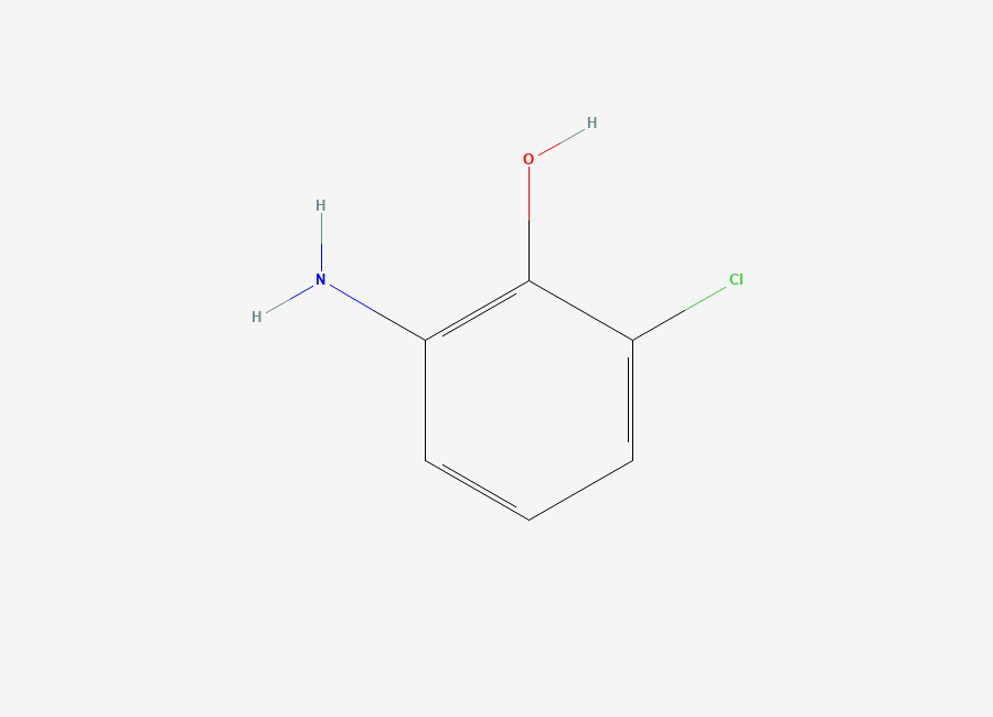 Two-dimensional chemical structure of 2-Amino-6-chlorophenol
