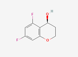 Two-dimensional chemical structure of (S)-5,7-Difluorochroman-4-ol, CAS 942195-91-7