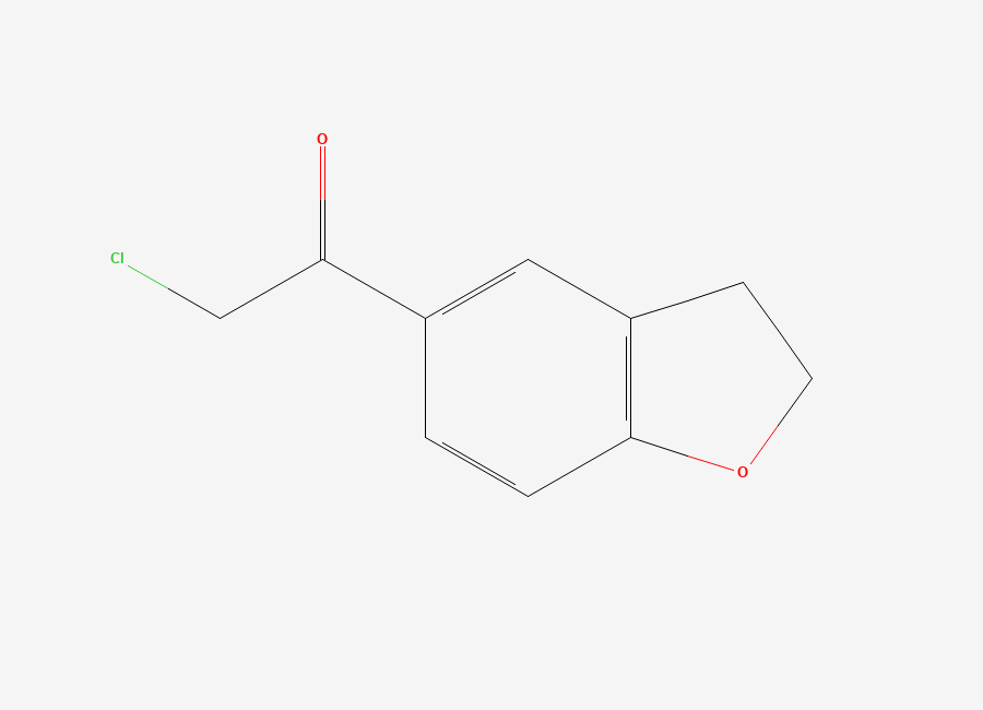 Two-dimensional chemical structure of 2-Chloro-1-(2,3-dihydrobenzofuran-5-yl)ethanone