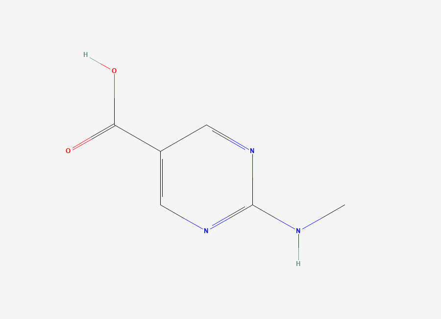 Two-dimensional chemical structure of 2-(Methylamino)Pyrimidine-5-Carboxylic Acid