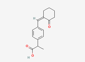 Two-dimensional chemical structure of 2-[4-[(Z)-(2-oxocyclohexylidene)methyl]phenyl]propanoic acid