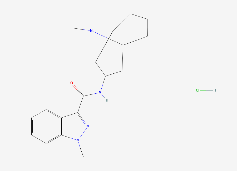 Two-dimensional chemical structure of Granisetron Hydrochloride, CAS 107007-99-8
