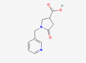 Two-dimensional chemical structure of 5-Oxo-1-((pyridin-3-yl)methyl)pyrrolidine-3-carboxylic acid