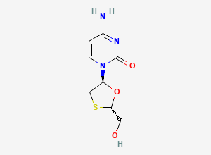Two-dimensional chemical structure of Lamivudine, (A+-)-trans-