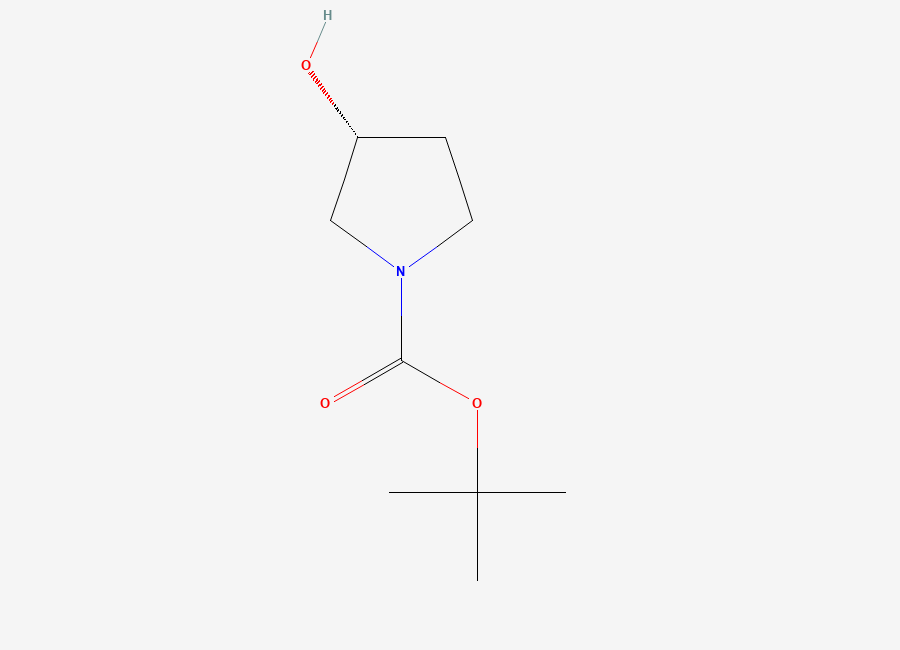 Two-dimensional chemical structure of tert-Butyl (3R)-3-hydroxypyrrolidine-1-carboxylate