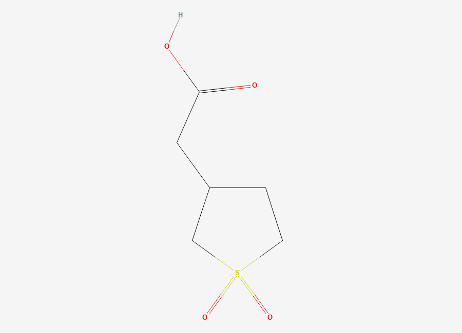 Two-dimensional chemical structure of 2-(1,1-Dioxo-1lambda6-thiolan-3-yl)acetic acid