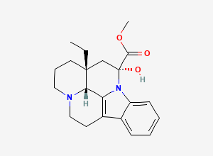 Two-dimensional chemical structure of (3R,14R,16R)-Vincamine