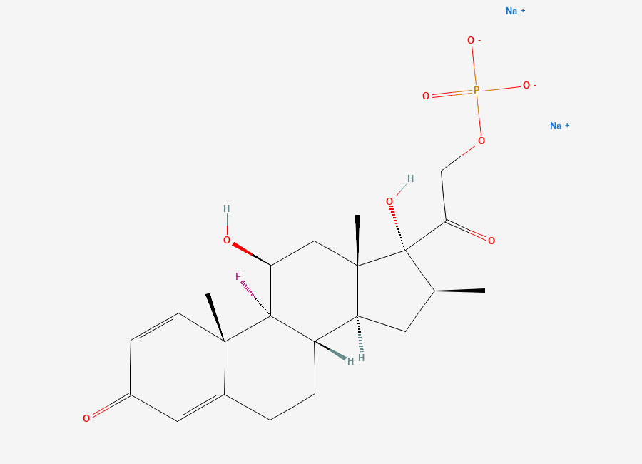 Two-dimensional chemical structure of Dexamethasone Sodium Phosphate EP Impurity B, CAS 151-73-5