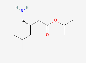 Two-dimensional chemical structure of (S)-isopropyl 3-(aminomethyl)-5-methylhexanoate