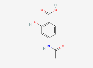 Two-dimensional chemical structure of Metoclopramide EP impurity H / N-Acetyl-4-aminosalicylic Acid, CAS 50-86-2