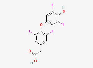 Two-dimensional chemical structure of Levothyroxine EP Impurity D / Tetraiodothyroacetic acid / T4-Acetic Acid/Liothyronine EP Impurity D, CAS 67-30-1