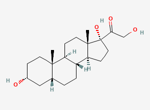 Two-dimensional chemical structure of Tetrahydro-11-deoxy Cortisol, CAS 68-60-0